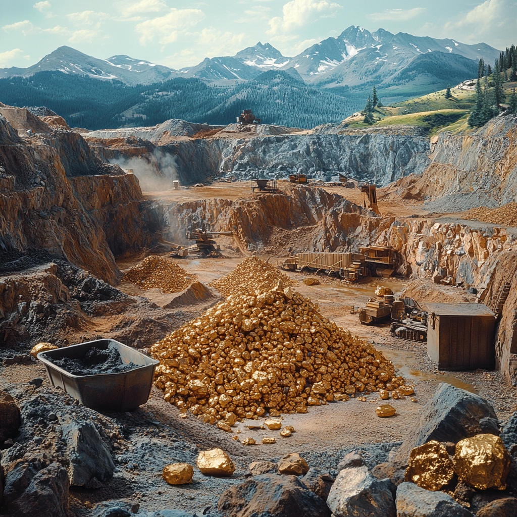 gold extraction in mining site